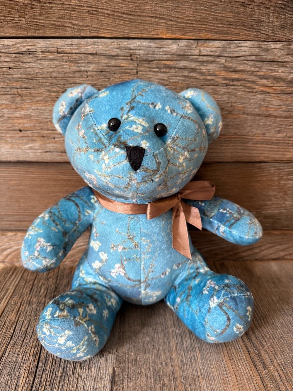 Vincent van Gogh souvenir teddy bear with famous Almond Blossom painting pattern